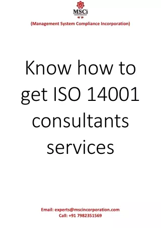 Know how to get ISO 14001 consultants services