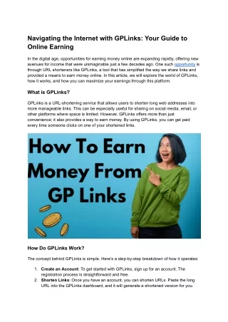 Navigating the Internet with GPLinks_ Your Guide to Online Earning
