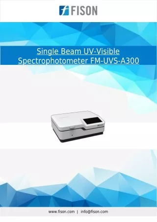 Single Beam UV Visible Spectrophotometer