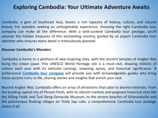 Exploring Cambodia Your Ultimate Adventure Awaits