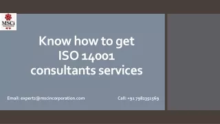 Know how to get ISO 14001 consultants services