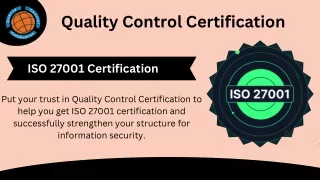 ISO 27001 Certification | Quality Control Certification