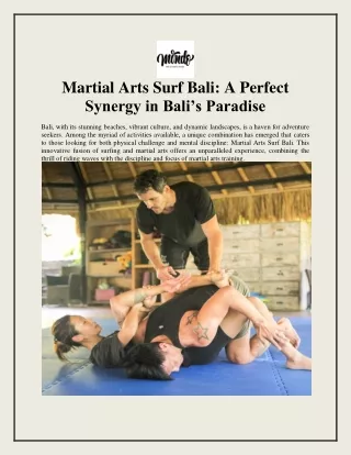 Martial Arts Surf Bali A Perfect Synergy in Bali’s Paradise