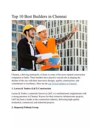 Top 10 Best Builders in Chennai - Chennai top 10 (2)