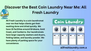 Discover the Best Coin Laundry Near Me All Fresh Laundry