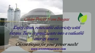 Embrace green energy solutions with biogas.