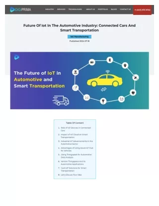 Future Of Iot In The Automotive Industry Connected Cars And Smart Transportation