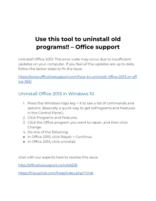 Use this tool to uninstall old programs!! – Office support