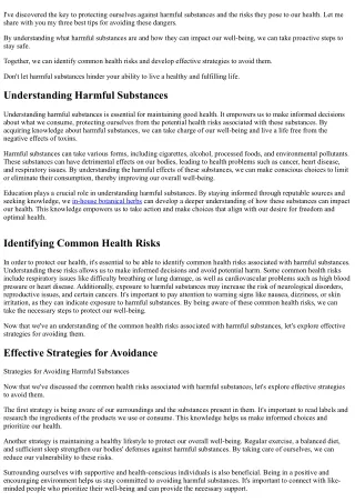 3 Best Tips to Dodge Harmful Substance Health Risks