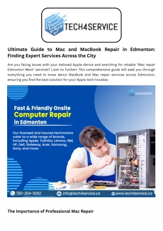 Mac Repair Services Edmonton West