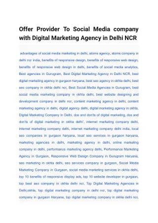 Social Media company with Digital Marketing Agency in Delhi NCR