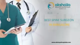 Best Spine Surgeon in Bangalore