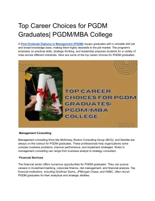 Top Career Choices for PGDM Graduates_ PGDM_MBA College