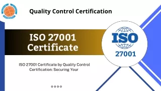 ISO 27001 Certificate | Quality Control Certification