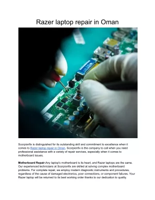 Razer laptop repair in Oman