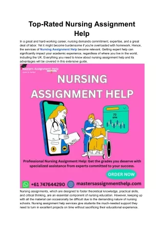 Top-Rated Nursing Assignment Help