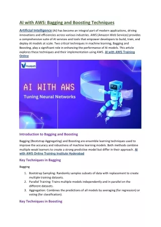 AI with AWS Training in Hyderabad