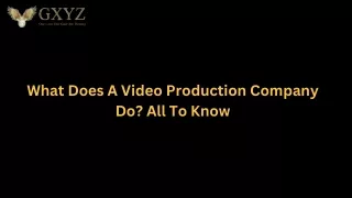 What Does A Video Production Company Do All To Know