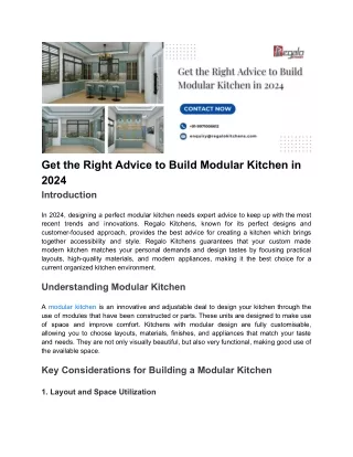 Get the Right Advice to Build Modular Kitchen in 2024