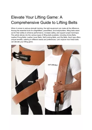 Elevate Your Lifting Game_ A Comprehensive Guide to Lifting Belts