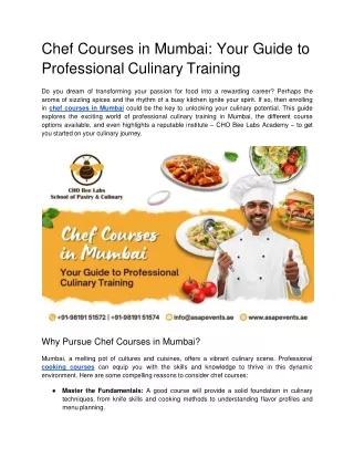 Chef Courses in Mumbai_ Your Guide to Professional Culinary Training