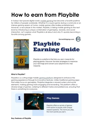 How to earn from Playbite