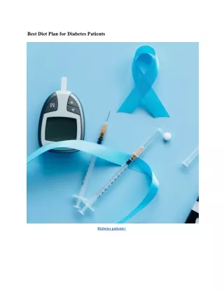 Best Diet Plan for Diabetes Patients
