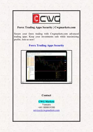 Forex Trading Apps Security | Cwgmarkets.com