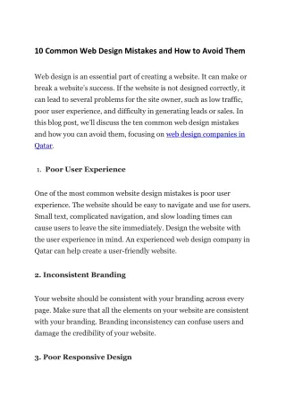 10 Common Web Design Mistakes and How to Avoid Them