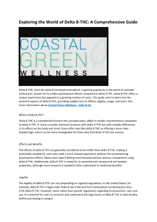5 Coastal Green Wellness - premium collection of Delta 8-THC products