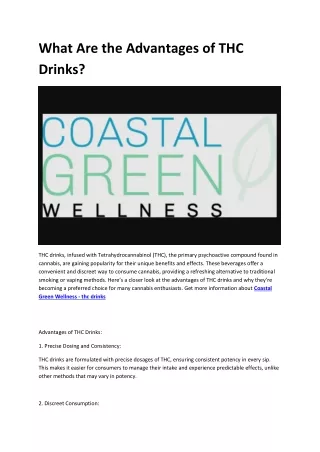 Coastal Green Wellness - cbd drinks