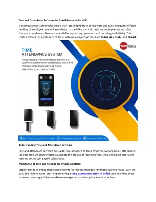 Time and Attendance Software for Retail Stores in the UAE