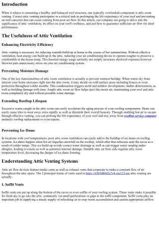 Comprehending the Task of Attic Air Flow in a Healthy Roofing Device