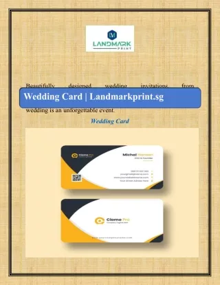 Wedding Card | Landmarkprint.sg