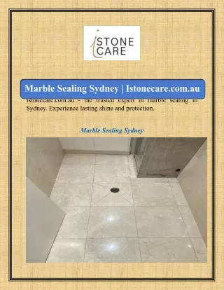 Marble Sealing Sydney | Istonecare.com.au