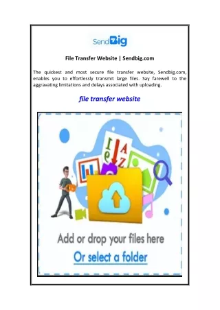 File Transfer Website  Sendbig.com