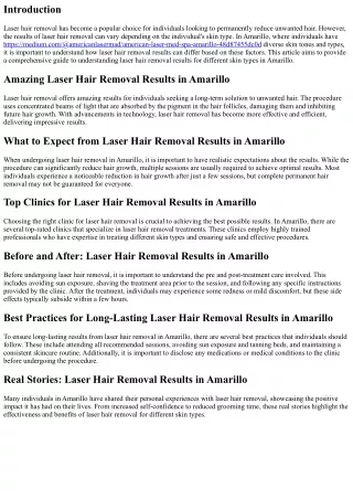 Knowledge Laser Hair Removal Benefits for various Skin Varieties in Amarillo