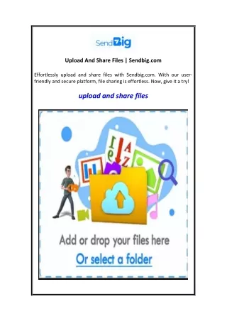 Upload And Share Files  Sendbig.com