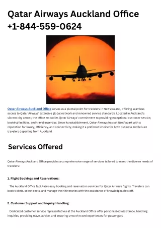 Qatar Airways Auckland Office  1-844-559-0624 (1)