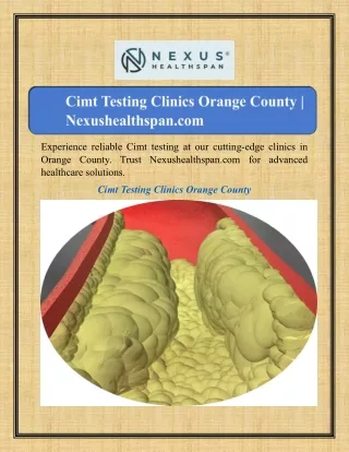 Cimt Testing Clinics Orange County | Nexushealthspan.com