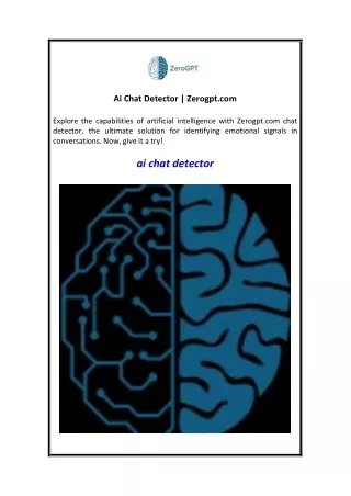 Ai Chat Detector  Zerogpt.com