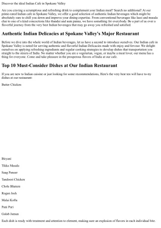 Great Down with the very best Indian Drinks to enhance Your Food