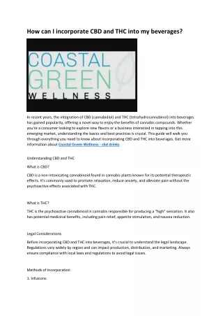 8 Coastal Green Wellness - cbd drinks