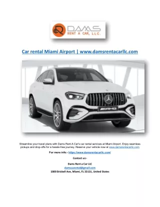 Car rental Miami Airport | www.damsrentacarllc.com