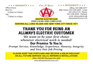 Electric Repair Service Long Island_AllWays Electric Corp