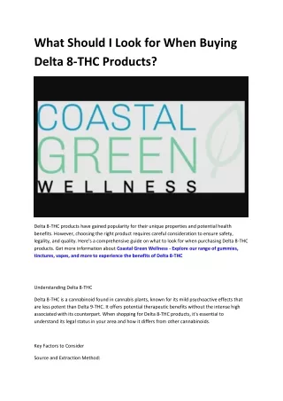 Coastal Green Wellness - Delta 8-THC