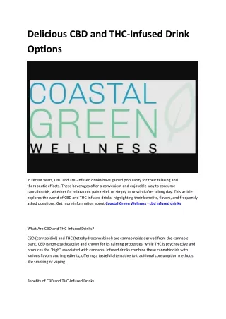 Coastal Green Wellness - thc infused drinks