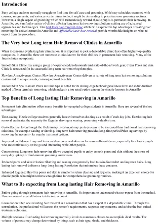 Busy Pupils and the many benefits of Lasting Hair Removal in Amarillo