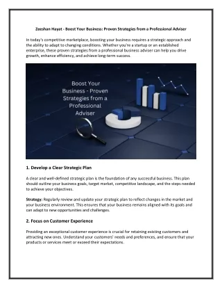 Zeeshan Hayat - Boost Your Business - Proven Strategies from a Professional Adviser
