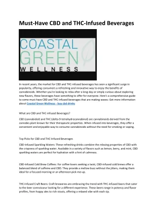18 Coastal Green Wellness - thc drinks near me